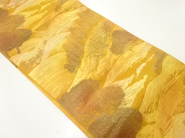 樹木風景模様織出し名古屋帯